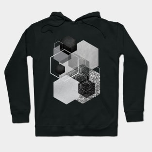 Black and Silver Geometric Hoodie